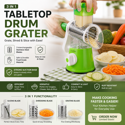 Table Top Drum Grater